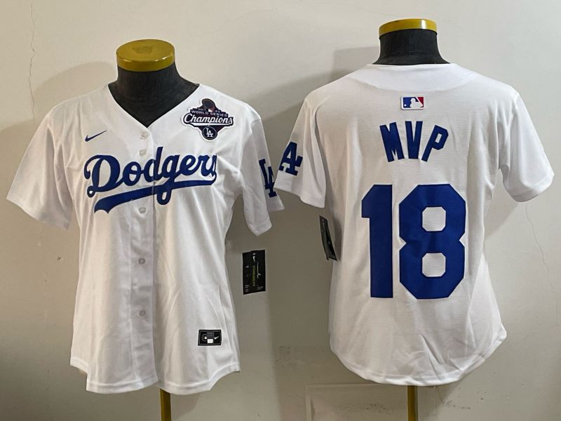 Youth Los Angeles Dodgers #18 Mvp White Game 2026 Nike MLB Jersey style 02->youth mlb jersey->Youth Jersey